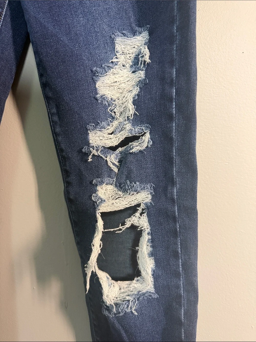 American Eagle Outfitters Dark Blue Ripped Skinny Jeans